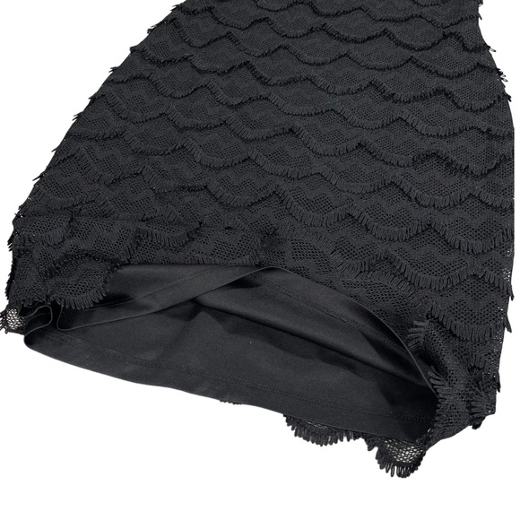 Guess size small black sleeveless flapper style mini dress fringe wave pattern - Picture 8 of 15